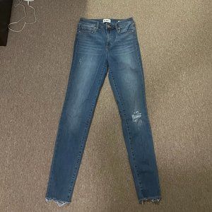 William Rast High Rise Skinny Jean Ripped Size 28